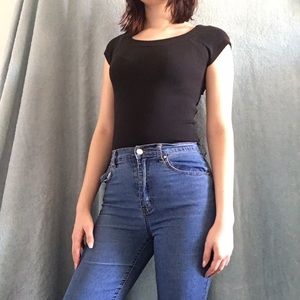 Express Black Scoop-Neck T-Shirt